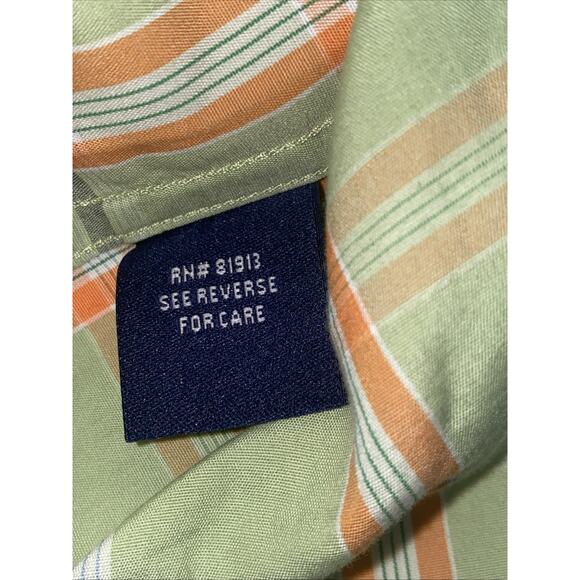 Robert Graham Green Blue Orange Cotton Plaid Button Up Shirt XL - Picture 9 of 10